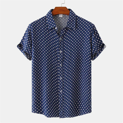 Dot Print Button-Up Shirt