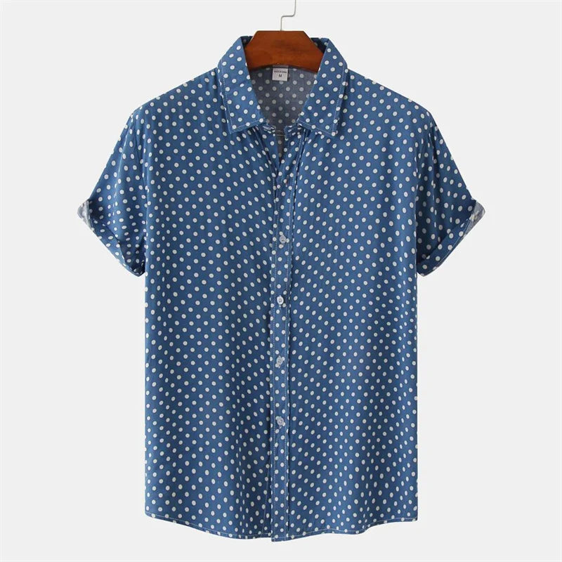 Dot Print Button-Up Shirt