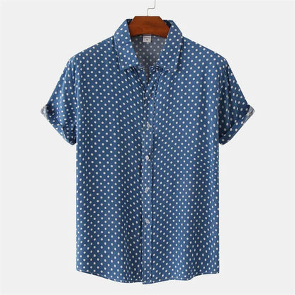Dot Print Button-Up Shirt