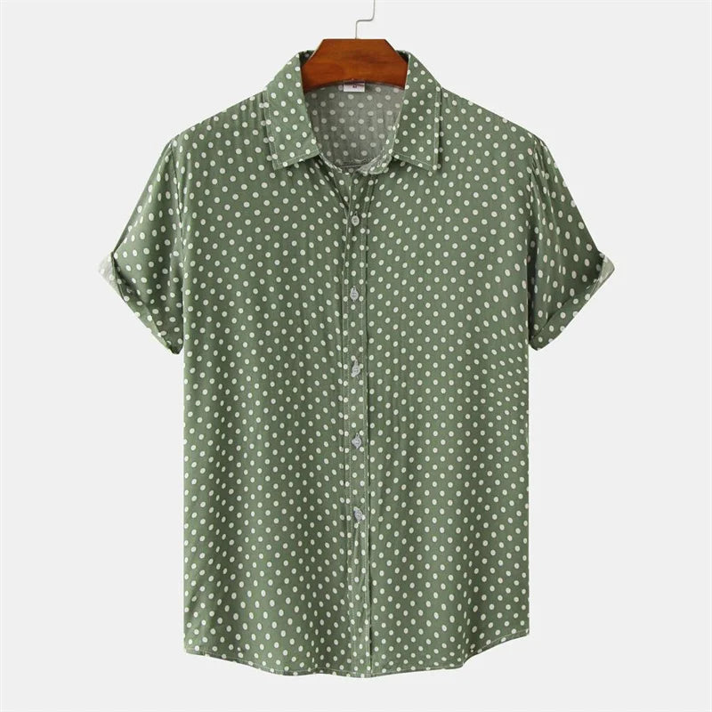 Dot Print Button-Up Shirt