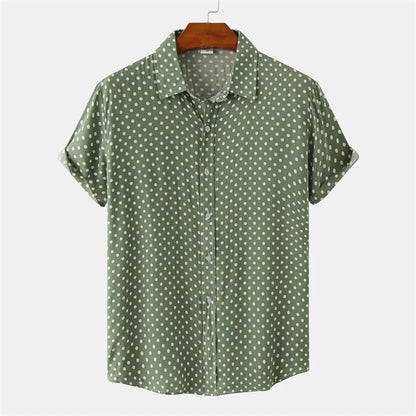 Dot Print Button-Up Shirt