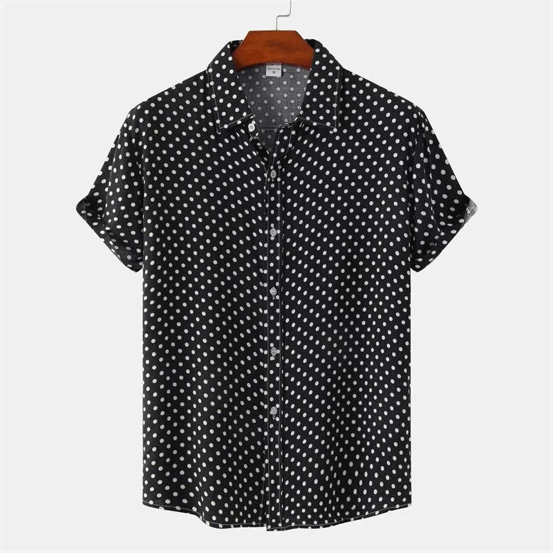 Dot Print Button-Up Shirt