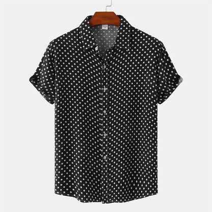 Dot Print Button-Up Shirt