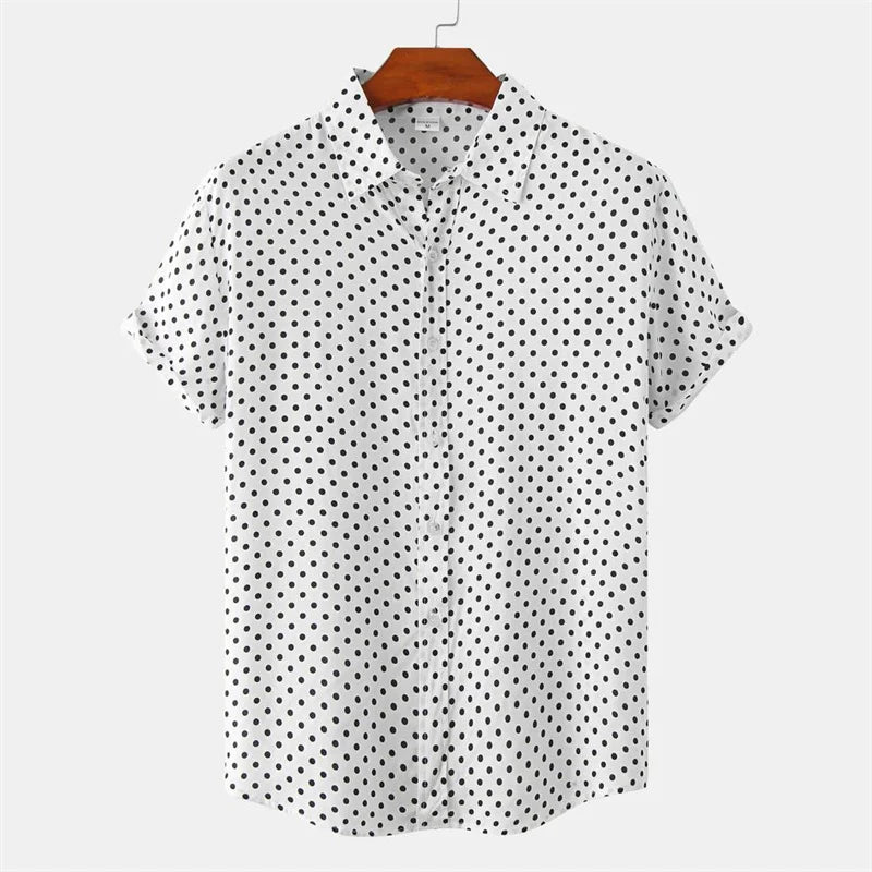 Dot Print Button-Up Shirt