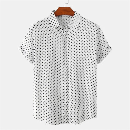 Dot Print Button-Up Shirt