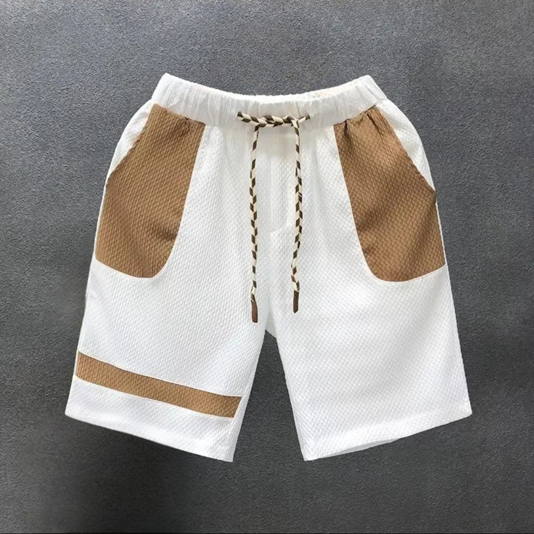 Coastal Contrast Textured Shorts