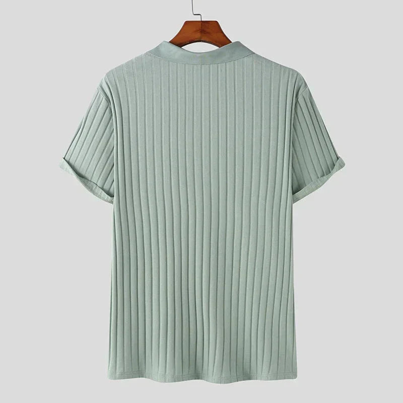 Frank Knit Quarter-Zip Short Sleeve Polo