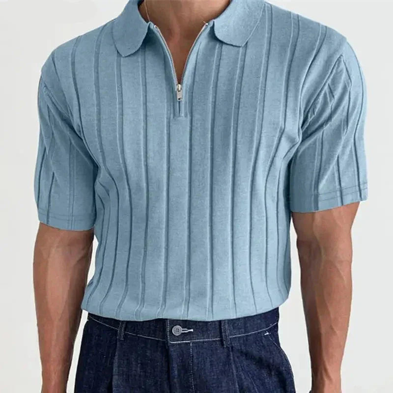 Frank Knit Quarter-Zip Short Sleeve Polo