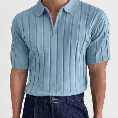 Frank Knit Quarter-Zip Short Sleeve Polo