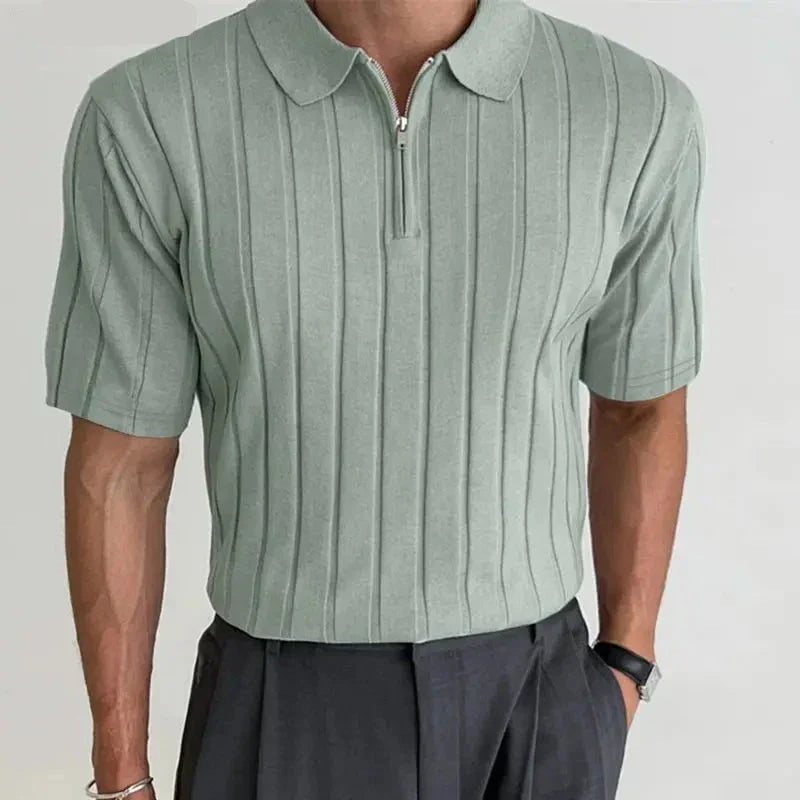 Frank Knit Quarter-Zip Short Sleeve Polo