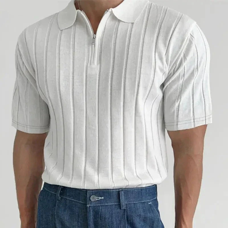Frank Knit Quarter-Zip Short Sleeve Polo