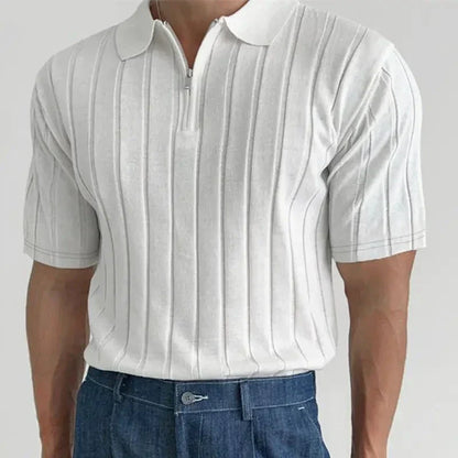 Frank Knit Quarter-Zip Short Sleeve Polo