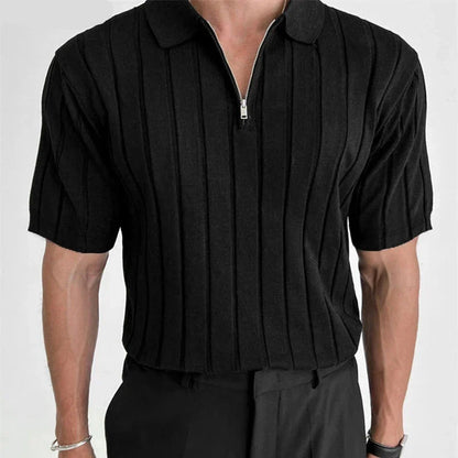 Frank Knit Quarter-Zip Short Sleeve Polo