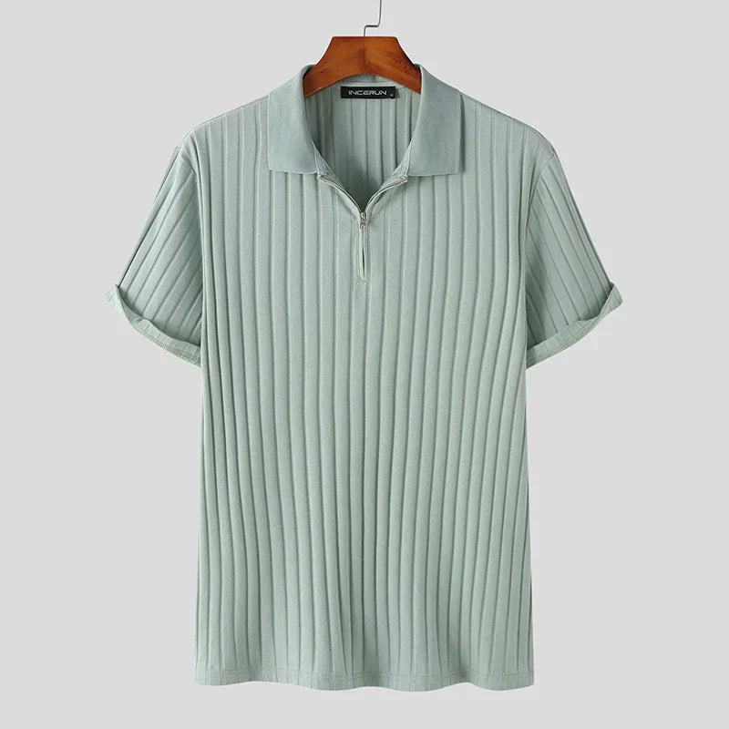 Frank Knit Quarter-Zip Short Sleeve Polo