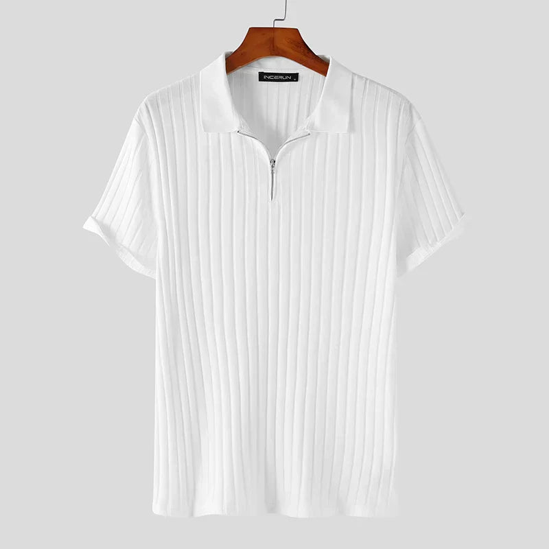 Frank Knit Quarter-Zip Short Sleeve Polo