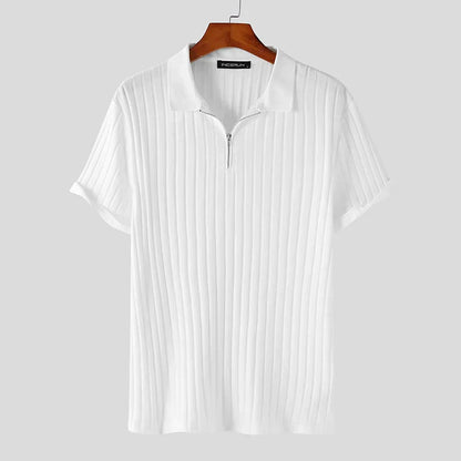 Frank Knit Quarter-Zip Short Sleeve Polo