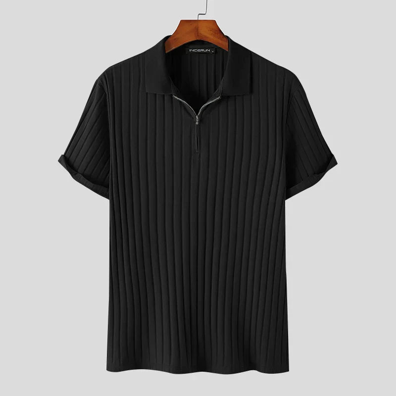 Frank Knit Quarter-Zip Short Sleeve Polo