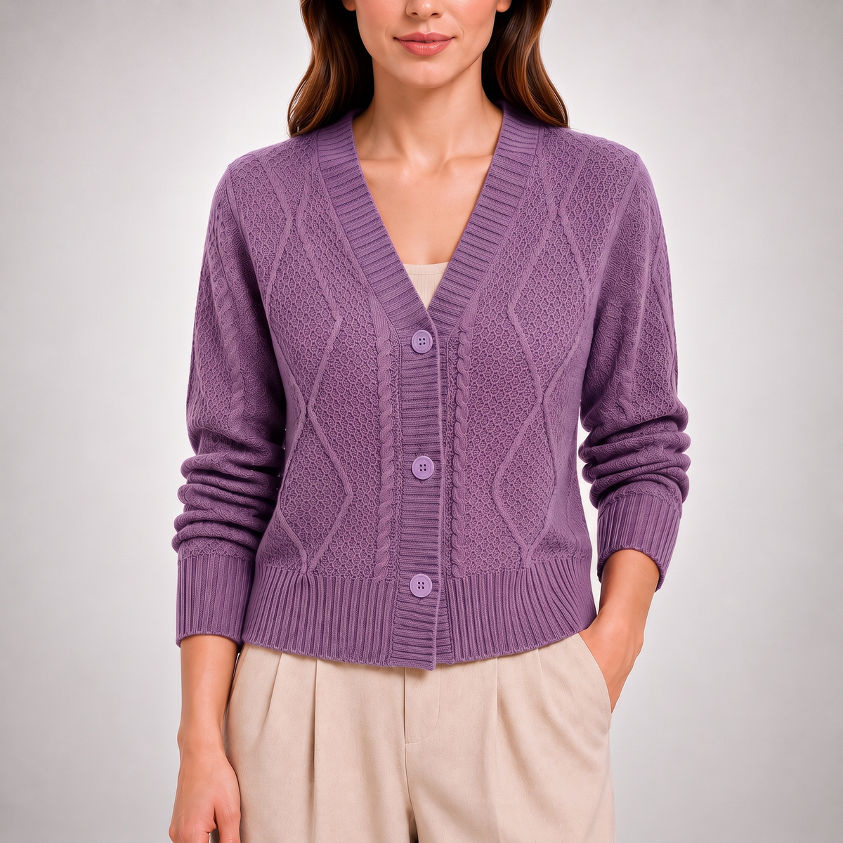 Elle Cable Knit Cardigan