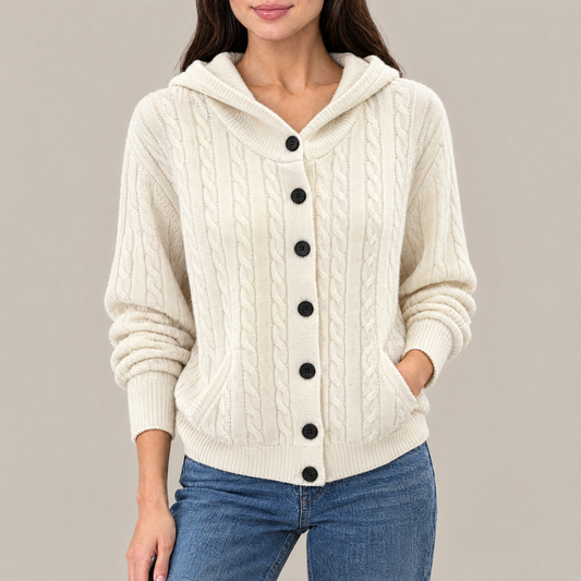 Clara Cable Knit Hooded Cardigan