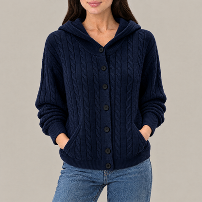 Clara Cable Knit Hooded Cardigan