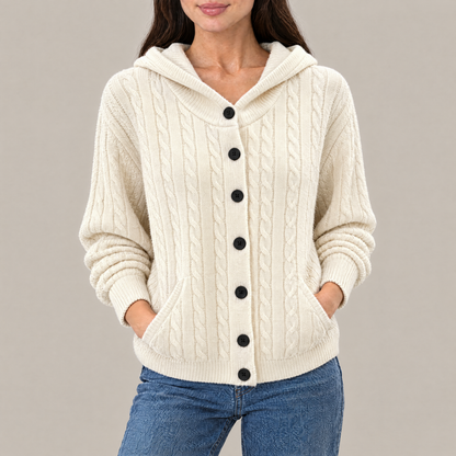 Clara Cable Knit Hooded Cardigan
