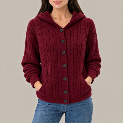 Clara Cable Knit Hooded Cardigan