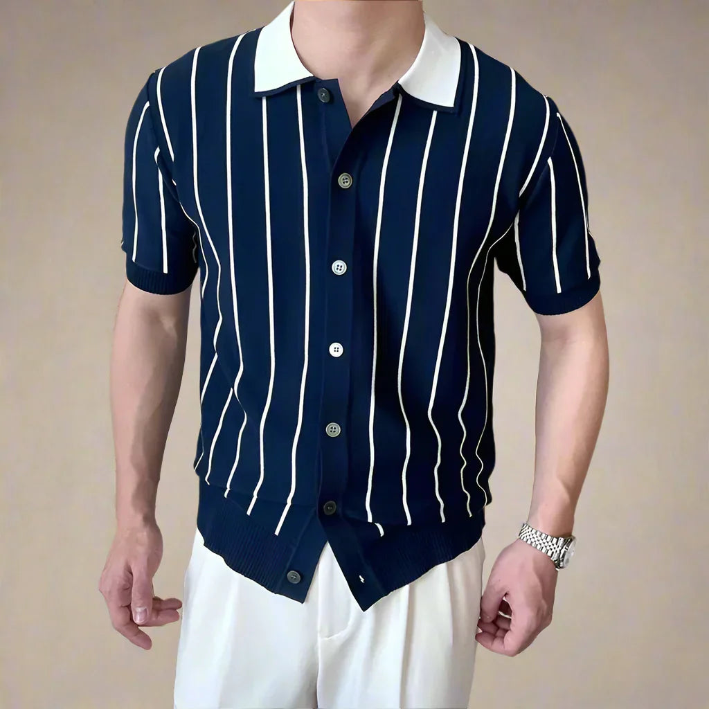 Hudson Striped Knit Polo