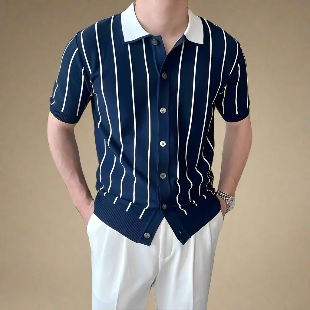 Hudson Striped Knit Polo