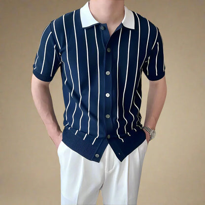 Hudson Striped Knit Polo