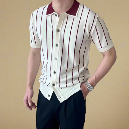 Hudson Striped Knit Polo