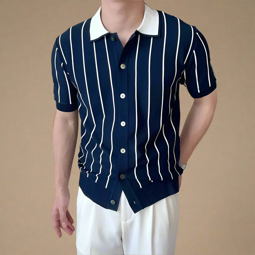 Hudson Striped Knit Polo