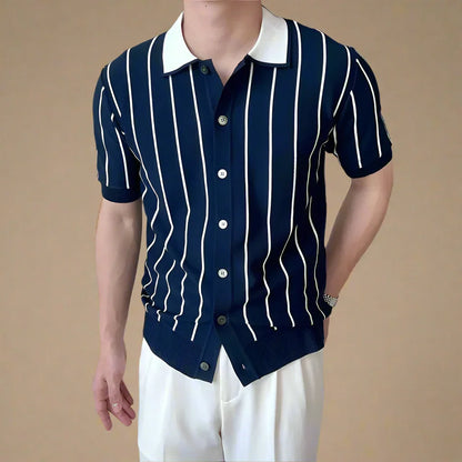Hudson Striped Knit Polo