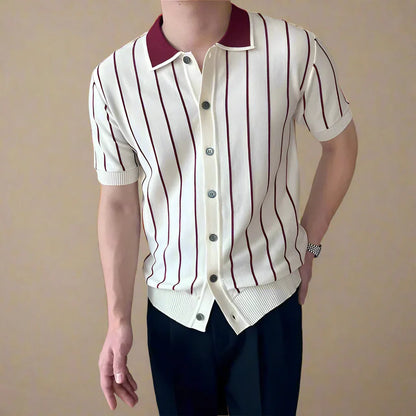 Hudson Striped Knit Polo