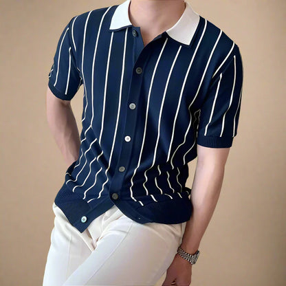 Hudson Striped Knit Polo