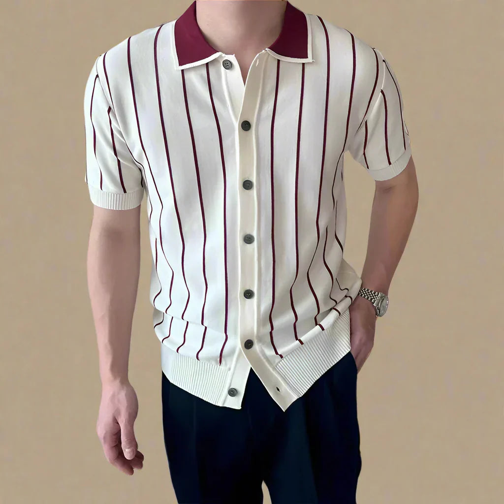 Hudson Striped Knit Polo