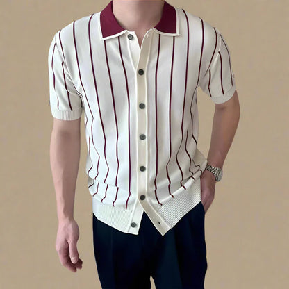 Hudson Striped Knit Polo