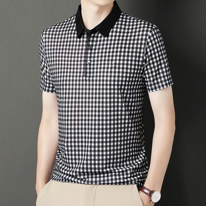 Stanford Grid Plaid Polo