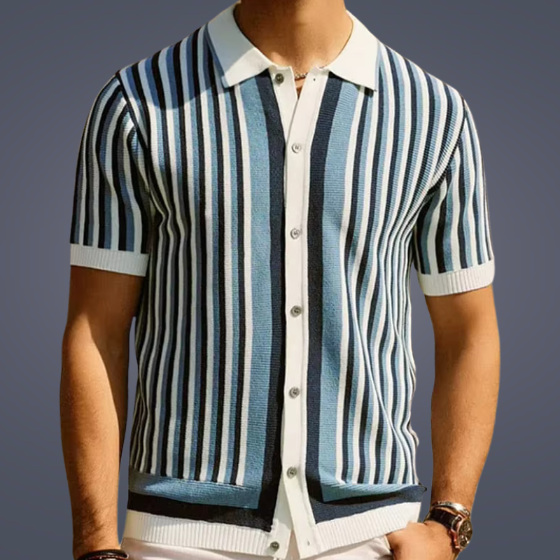 Striped Knit Polo