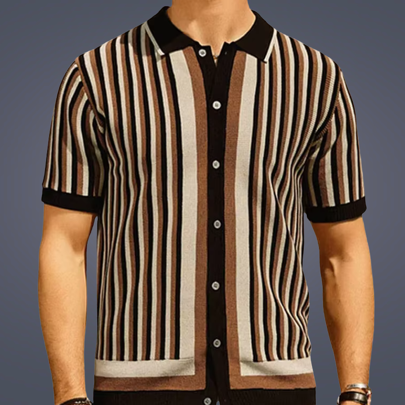 Striped Knit Polo