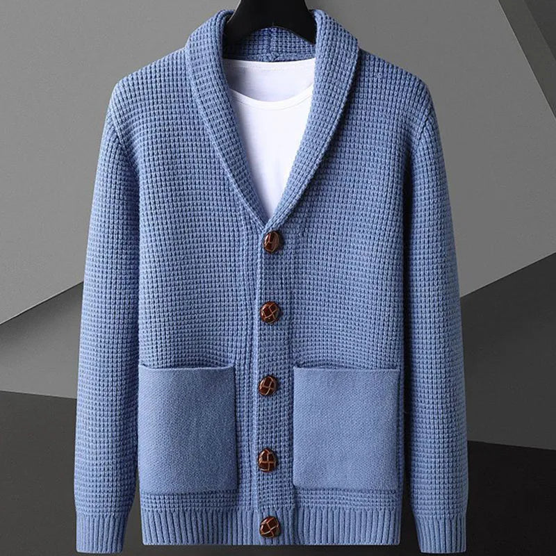 Vincenzo Waffle-Knit Cardigan