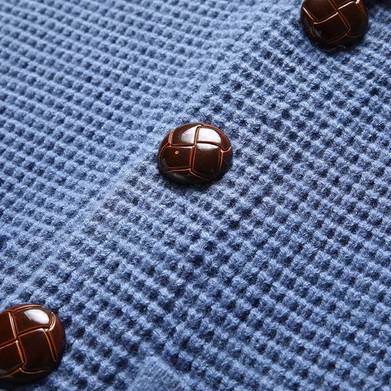 Vincenzo Waffle-Knit Cardigan