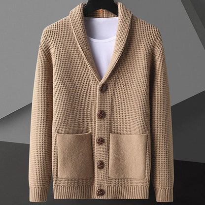 Vincenzo Waffle-Knit Cardigan