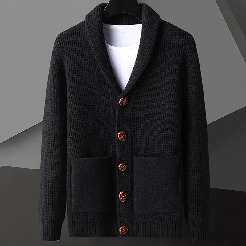 Vincenzo Waffle-Knit Cardigan