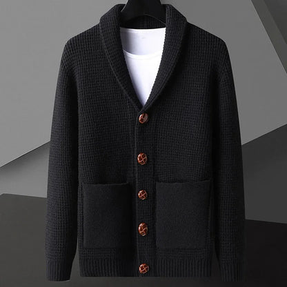 Vincenzo Waffle-Knit Cardigan
