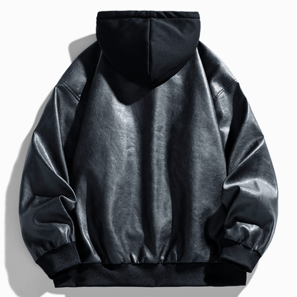 Weston Leather Hooded Bomber