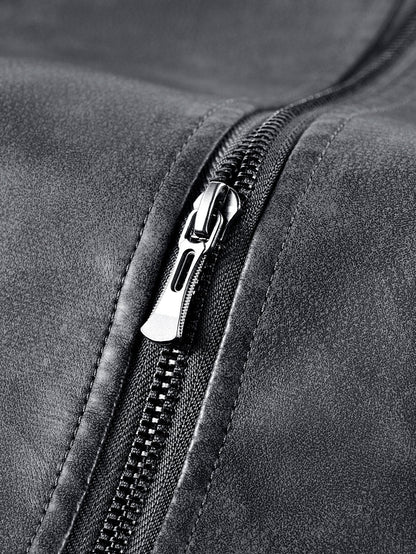 Men’s Classic PU Bomber Jacket